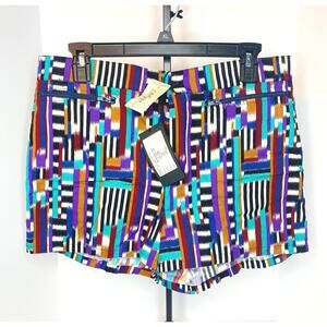 MISSONI rare funky color block printed men shorts , italian designer size XL NWT